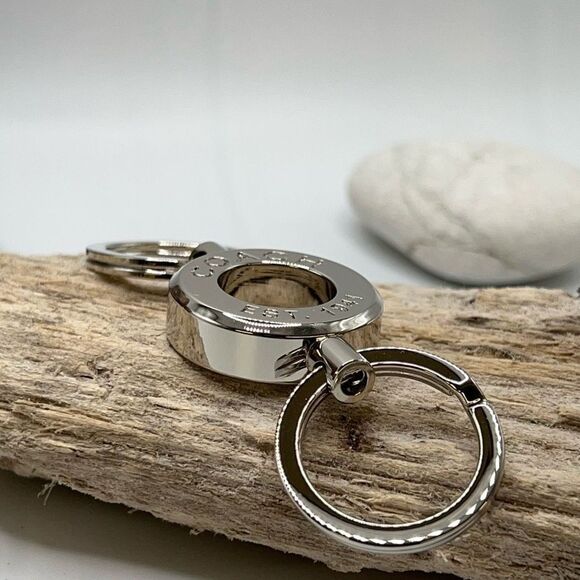 Silver Coach Dual Fob Purse Cham Key Chain - Picture 4 of 7
